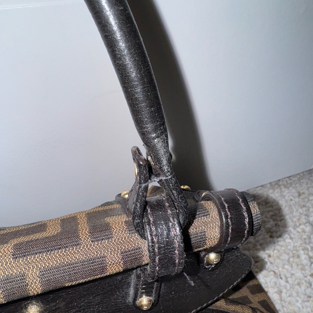 Fendi Brown and Black Satchel with Iconic Monogram - Picture 3 of 11